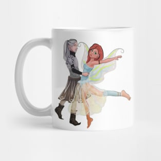 Dancing fairy and elf - transparent background Mug